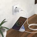 Miniatyrbild 6 av 6: RealPower PC-MagSet - 20W USB-C snabbladdare - väggladdare inkl magnetisk laddningskabel med trådlös laddningsplatta - vit