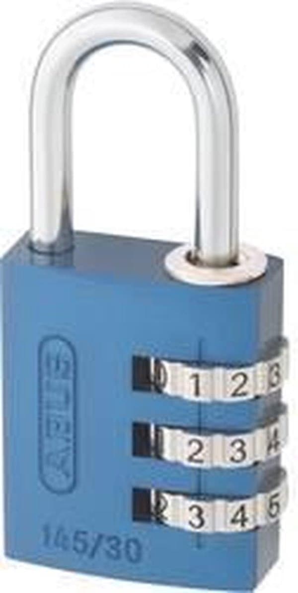 ABUS kombinationslås Serie 145 - aluminiumsbøjle 30 mm Blå