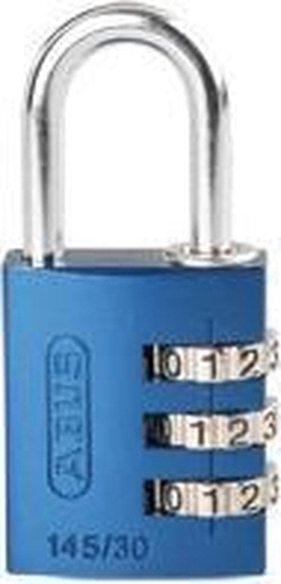ABUS kombinationslås Serie 145 - aluminiumsbøjle 30 mm Blå