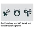 Miniatyrbillede 2 af 3: TechniSat 4-vejs splitter til distribution af satellit-, kabel- og jordbaserede signaler (DC pass-through, uden diodekobling, DiSEqC-kompatibel, TECHN