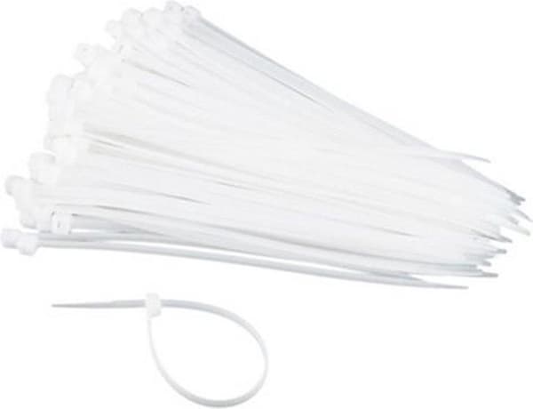 Yleiset Kleinin kotitaloustarvikkeet Nylon solmiokääreet, 100 mm pitkä, 2,5 mm leveä, valkoinen