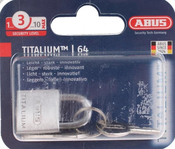 Abus hængelås Titalium 20mm crt - SL56384BK