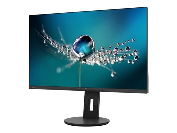 Fujitsu B2711 TS QHD - LED-skjerm - 27" - 2560 x 1440 QHD - IPS - 350 cd/m² - 1000:1 - 5 ms - HDMI, DVI, DisplayPort - høyttalere - atlasksort Sort
