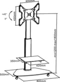 Miniatyrbild 3 av 4: SpeaKa Professional SP-TVRW-01 TV-hållare på hjul 81,3 cm (32") - 139,7 cm (55") Tiltbar