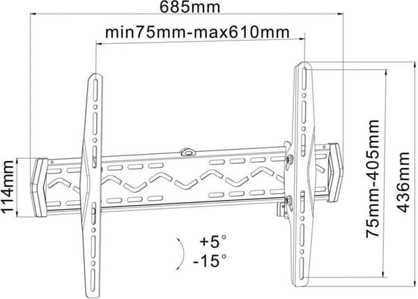 Reflecta PLANO Slim TV-beslag 94,0 cm (37) - 177,8 cm (70) Kan vippes