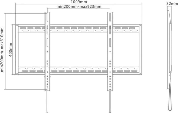 Reflecta PLANO Flad TV beslag 152,4 cm (60) - 254,0 cm (100) Fastmonteret