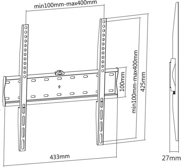 Reflecta PLANO Slim TV-beslag 81,3 cm (32) - 139,7 cm (55) Fastmonteret