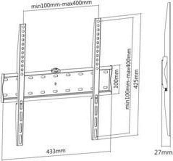 Reflecta PLANO Slim TV-beslag 81,3 cm (32) - 139,7 cm (55) Fastmonteret