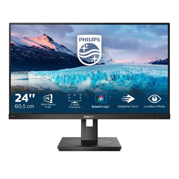 Philips S Line 242S1AE/00 LED-skärm 60,5 cm (23,8") 1920 x 1080 pixlar Full HD Svart Svart