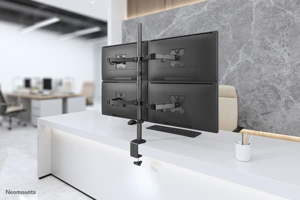 Neomounts av newstar FPMA-D550D4BLACK Plattskärmsbordsfäste (klämma/genomföring) 4x 13-32", Full-motion