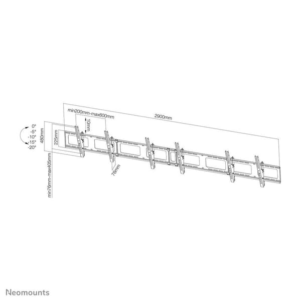 Neomounts by Newstar NS-WMB300BLACK valikkolevytuki - näytöt jopa 52" - Musta