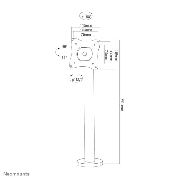 Neomounts fra Newstar FPMA-D1240BLACK skærmarm - op til 70" - Sort