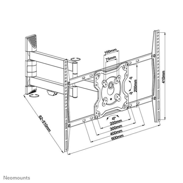 Neomounts fra Newstar FPMA-W460BLACK TV-fatning - op til 70" - Sort