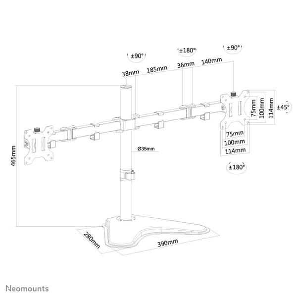 Neomounts by Newstar FPMA-D550DDBLACK näytön varsi - jopa 32" - musta