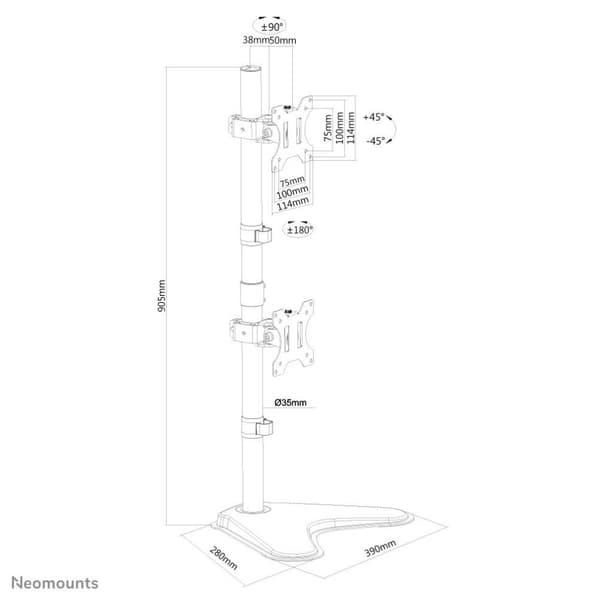 Neomounts fra Newstar FPMA-D550DDVBLACK skærmarm - op til 32" - Sort