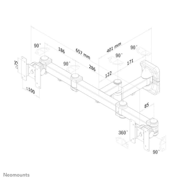 Neomounts från Newstar FPMA-W960D TV-fäste - upp till 27" - Svart