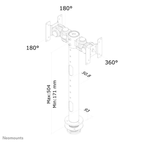 Neomounts fra Newstar FPMA-D050DBLACK skærmarm - op til 30" - Sort