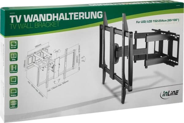 InLine 23111A TV-fäste 2,54 m (100") Svart
