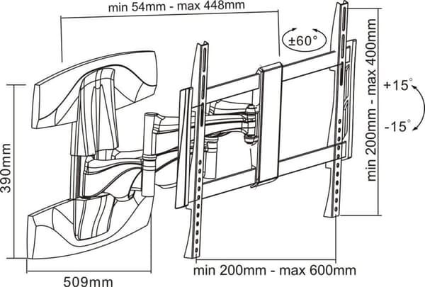 InLine 23110B TV-fatning 177,8 cm (70")