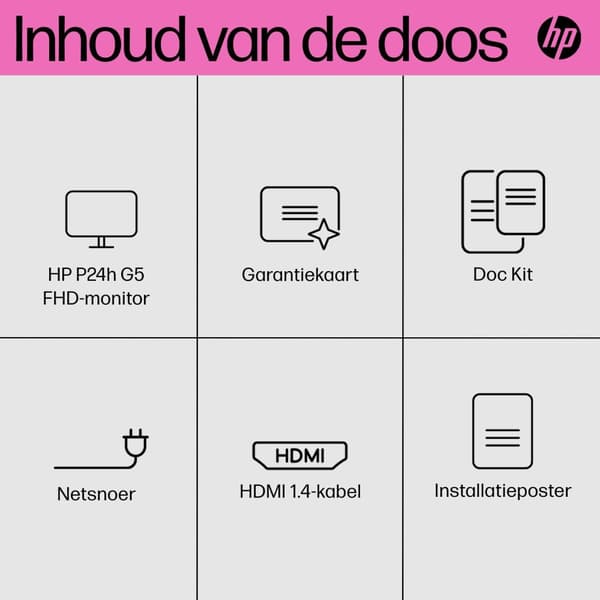 HP P24h G5 60,5 cm (23,8") 1920 x 1080 pixels Full HD LCD Sort Sort