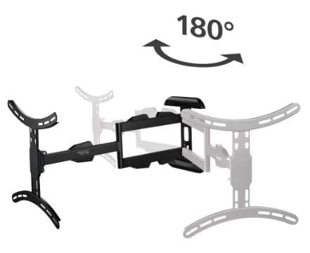 Hama fullmotion TV-vægbeslag - TV-beslag - 165 cm (65") - 2 arme - Sort - Vipbar
