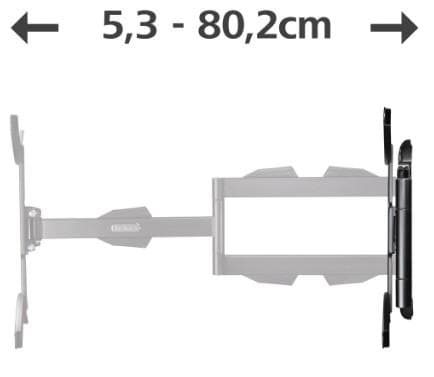 Hama fullmotion TV-vægbeslag - TV-beslag - 165 cm (65") - 2 arme - Sort - Vipbar
