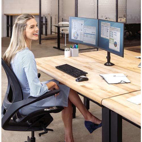 Fellowes Monitorarm dobbelt 2 skærme Reflex, 27 tommer, Clamp Black