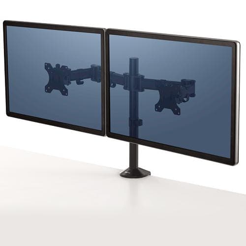 Fellowes Monitorarm dobbelt 2 skærme Reflex, 27 tommer, Clamp Black
