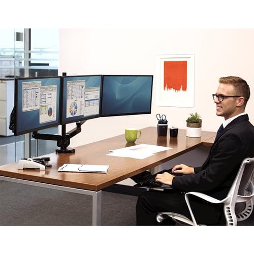 Fellowes monitorarm 3 skærme Platinum Series 27" sort