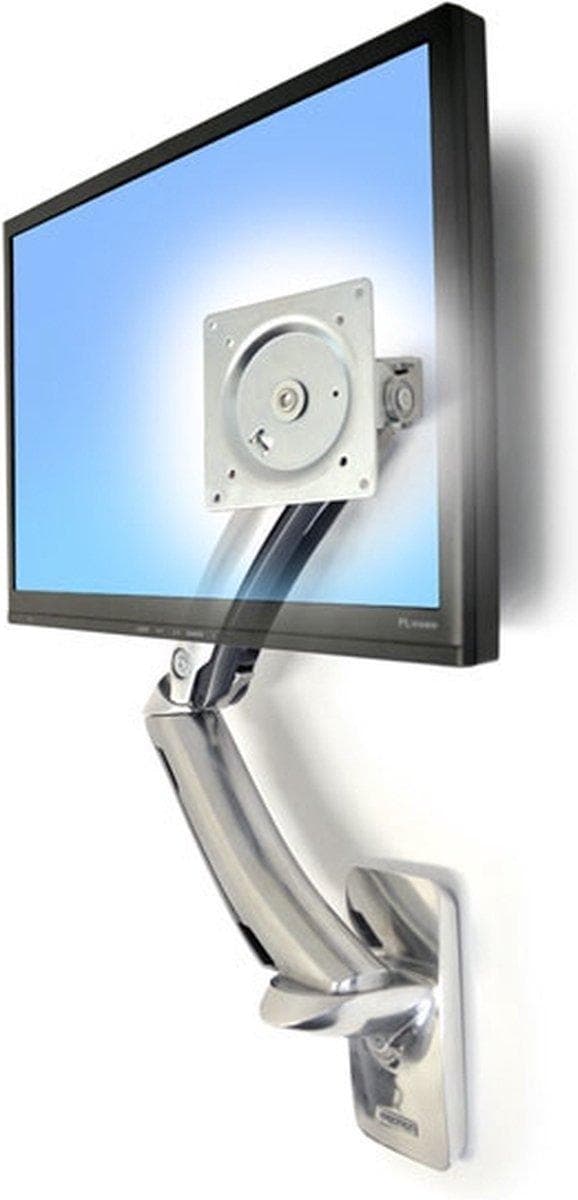 Ergotron MX vægmonteret LCD-skærmarm - Monteringssæt (ledarmsmonteringsfod VESA monteringsbeslag) til LCD-skærm - poleret aluminium - skærmstørrelse: