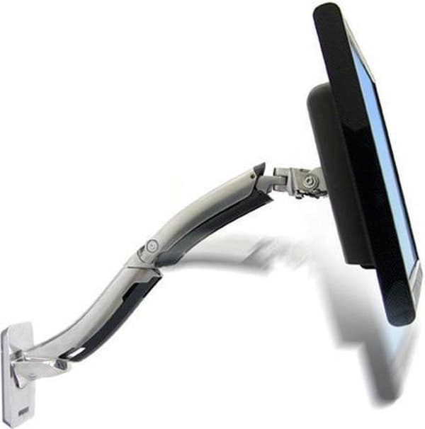 Ergotron MX vægmonteret LCD-skærmarm - Monteringssæt (ledarmsmonteringsfod VESA monteringsbeslag) til LCD-skærm - poleret aluminium - skærmstørrelse: Aluminium