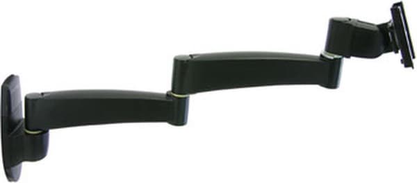 Ergotron 200-seriens vægmonteringsarm, 2 forlængere, 11,3 kg, 61 cm (24"), 75 x 75 mm, 100 x 100 mm, sort