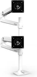 Miniatyrbillede 1 af 4: Ergotron LX Dual Stacking Arm Høj stang - Skrivebordsmontering til 2 LCD-skærme - aluminium - hvid - skærmstørrelse: op til 40 [101 cm]