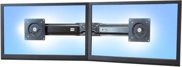 Ergotron Dual Monitor & Handle Kit - Monteringssæt (håndtag 2 monteringsbeslag buet monteringsarm monteringshardware) til 2 LCD-skærme - sort - skærms
