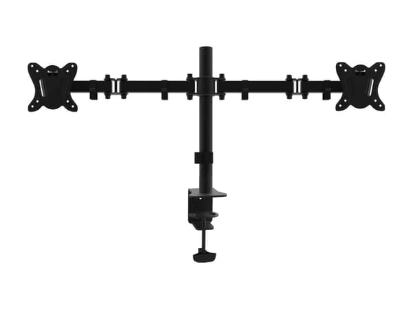 Udstyr 650152, Skrivebordsstangklemme [2x 8KG, 13 tommer - 27 tommer, 180°, 75x75/100x100 mm, sort] Sort