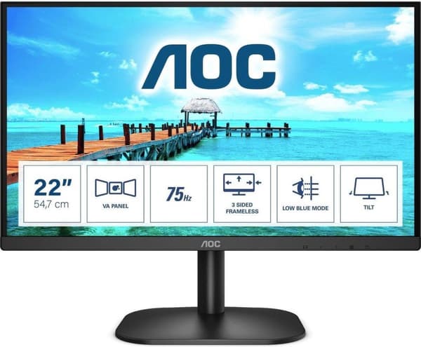 AOC Basic-line 22B2H - Full HD skærm - 22 tommer