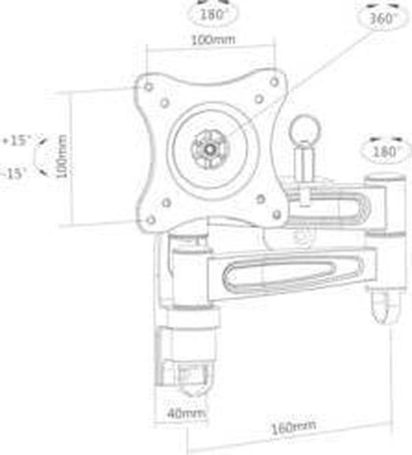 SpeaKa Professional TV-fäste 33,0 cm (13") - 68,6 cm (27") Lutbar och vridbar, vridbar