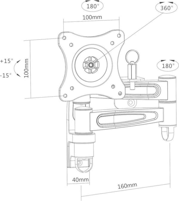 SpeaKa Professional TV-fatning 33,0 cm (13") - 68,6 cm (27") Vip og drejbar, roterbar