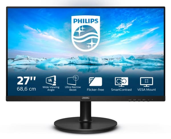 Philips 271V8L - Full HD-skærm - 27 tommer Sort