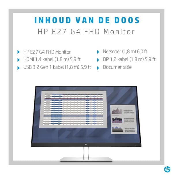 HP Elitedisplay E27 G4 - Full HD IPS -näyttö - 27 tuumaa