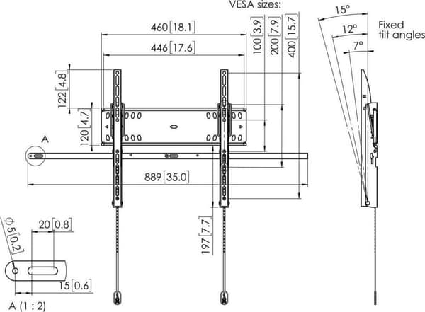 Vogel's PFW 4710 165,1 cm (65'') Svart