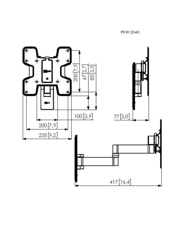 Vogel's PFW 2040 109,2 cm (43'') Sort