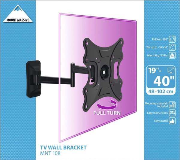 MountMassive MNT 108 Svängbart TV-fäste 19" - 40"