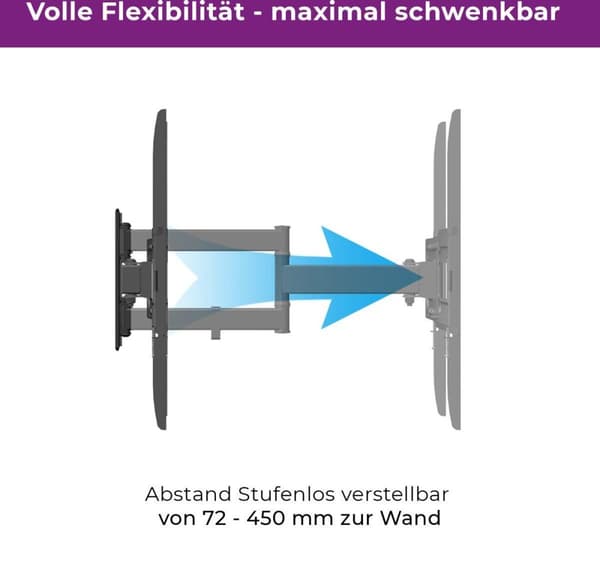 Ultron WM200 vægbeslag - TV Vægbeslag til TV fra 23" til 60" - dreje og vippe - maksimalt 35 Kg - VESA montering - Sort