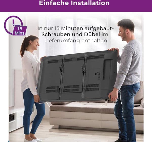 Ultron WM200 vægbeslag - TV Vægbeslag til TV fra 23" til 60" - dreje og vippe - maksimalt 35 Kg - VESA montering - Sort