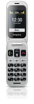 Miniatyrbillede 3 af 8: emporiaONE - Feature Phone - microSD slot - LCD-skærm - 240 x 320 pixels - bagkamera 2 MP - sølv, mellemgrå