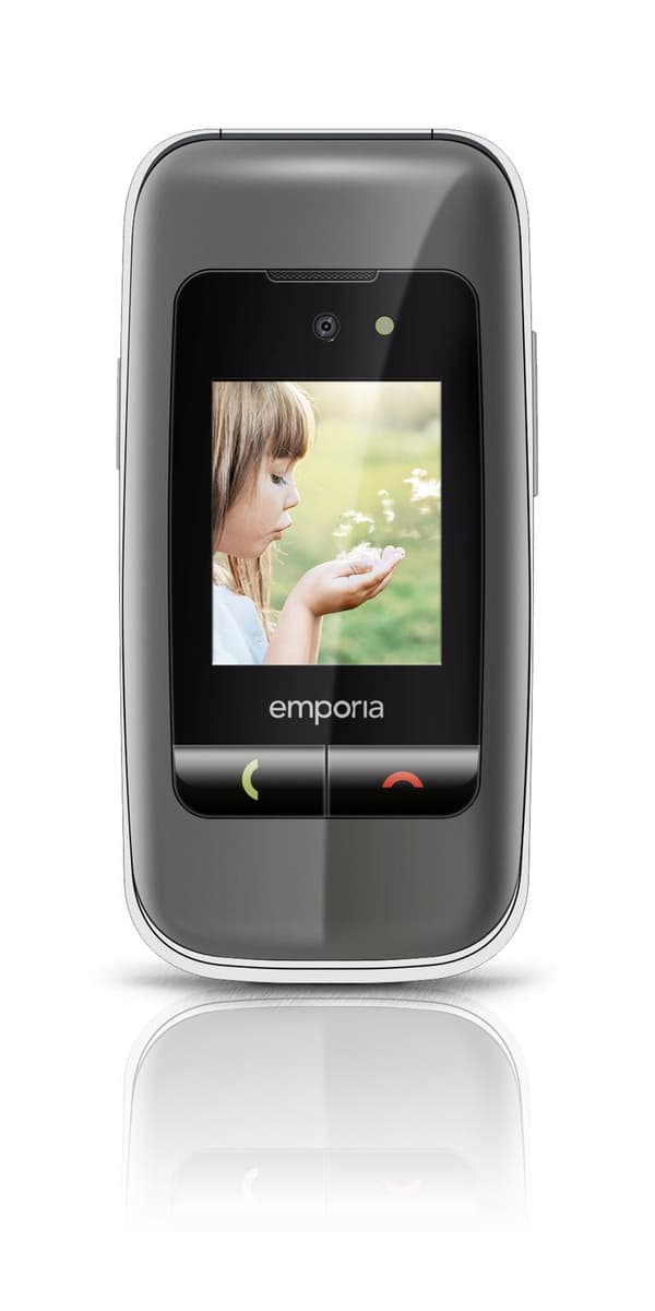 emporiaONE - Feature Phone - microSD slot - LCD-skærm - 240 x 320 pixels - bagkamera 2 MP - sølv, mellemgrå