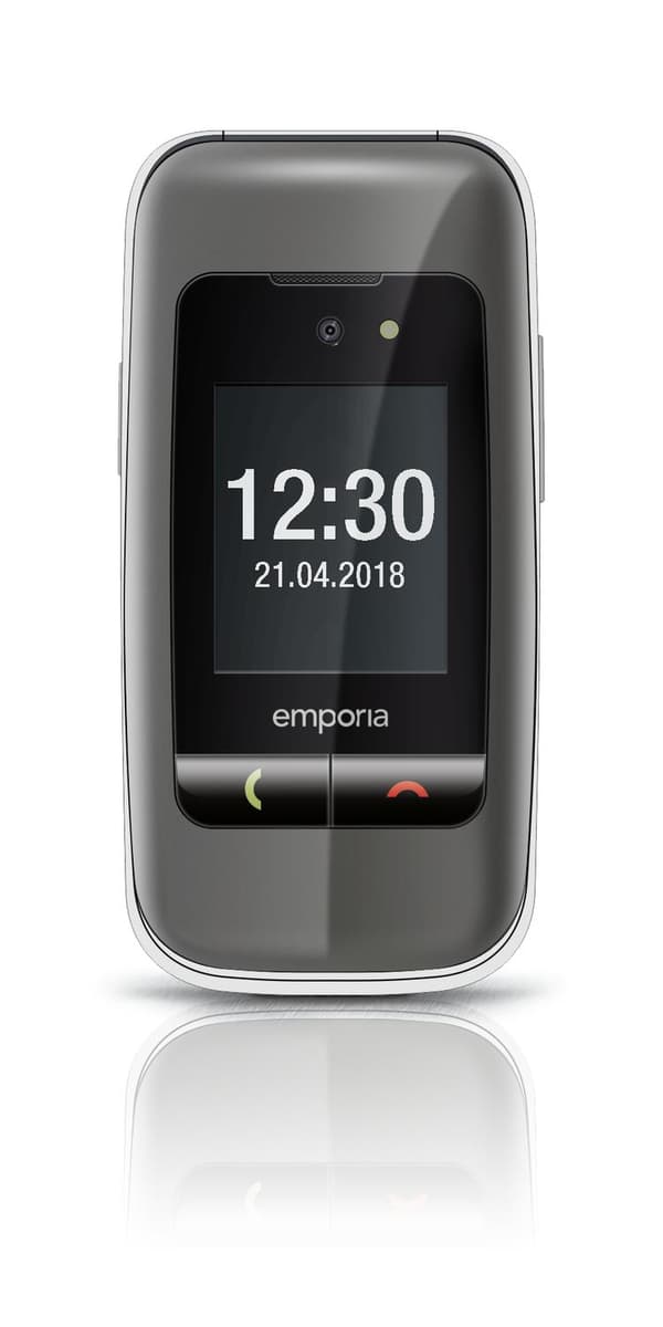 emporiaONE - Feature Phone - microSD slot - LCD-skærm - 240 x 320 pixels - bagkamera 2 MP - sølv, mellemgrå