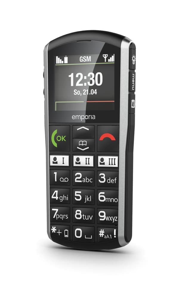 Emporia SiMPLiCiTY 5.08 cm (2") 90 g Black - Silver Senior Phone (V27_001)