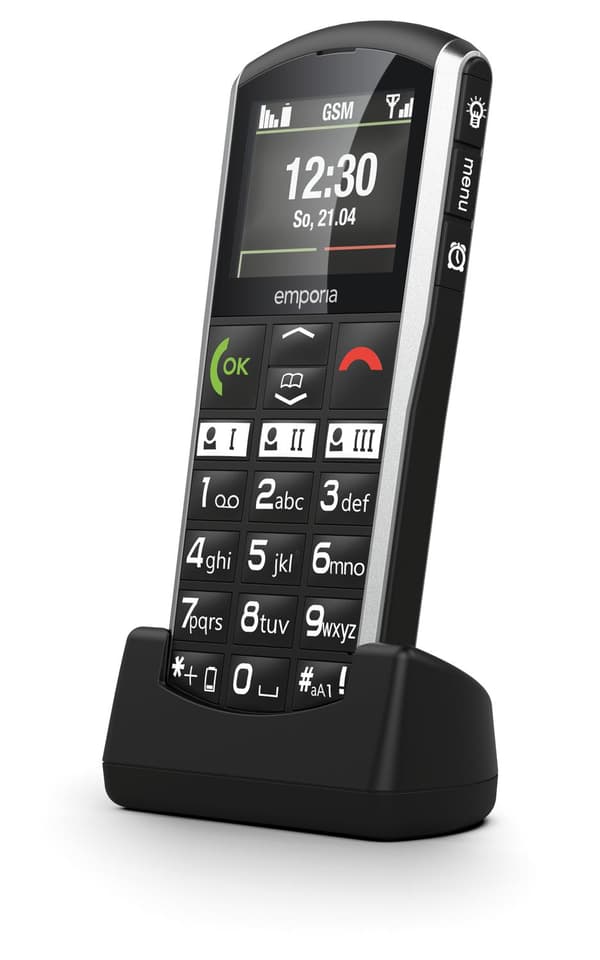 Emporia SiMPLiCiTY 5.08 cm (2") 90 g Black - Silver Senior Phone (V27_001)